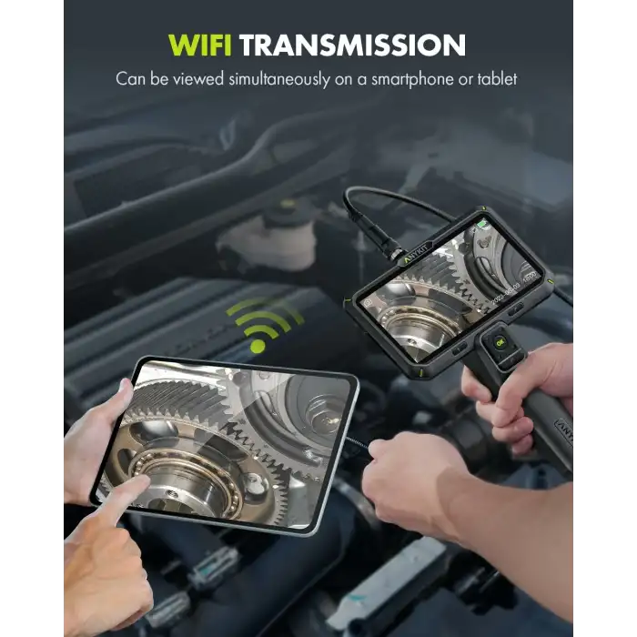 Anykit Çift Lensli Boroskop, 6 Inc IPS Ekran, Gözlem Kamerası - 5m Kablo