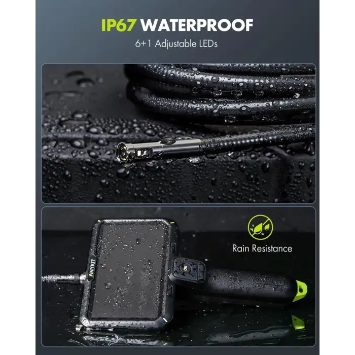 Anykit Çift Lensli Boroskop, 6 Inc IPS Ekran, Gözlem Kamerası - 5m Kablo