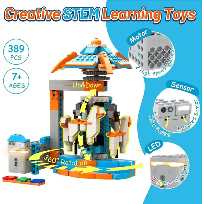 Apitor 10u 1 arada STEM Robot Yapım Seti, Programlanabilir Kodlama Robotu