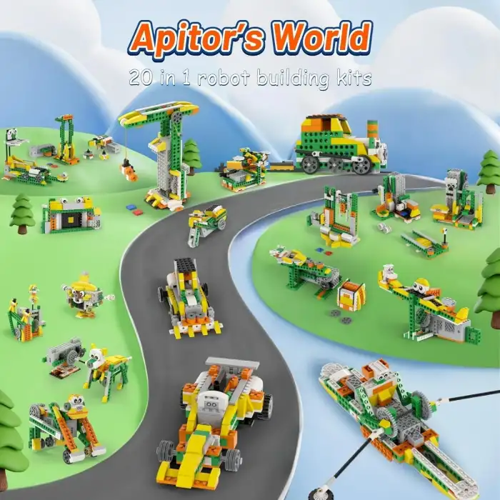 Apitor 20si 1 Arada Robot Oyuncaklar, App Kontrollü - Programlanabilir Yapım Seti