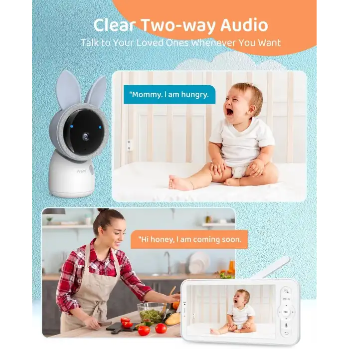 ARENTI 2 Kameralı, 4MP 2.4G ve 5G WiFi Bebek Kamerası