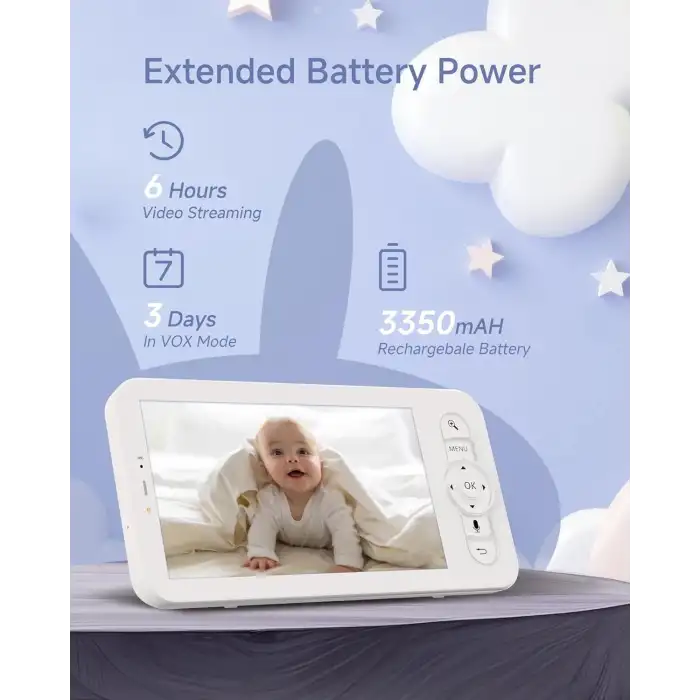 ARENTI Bebek Monitörü, 2K/3MP WiFi Kamera ve Ses 5 Inc Monitör