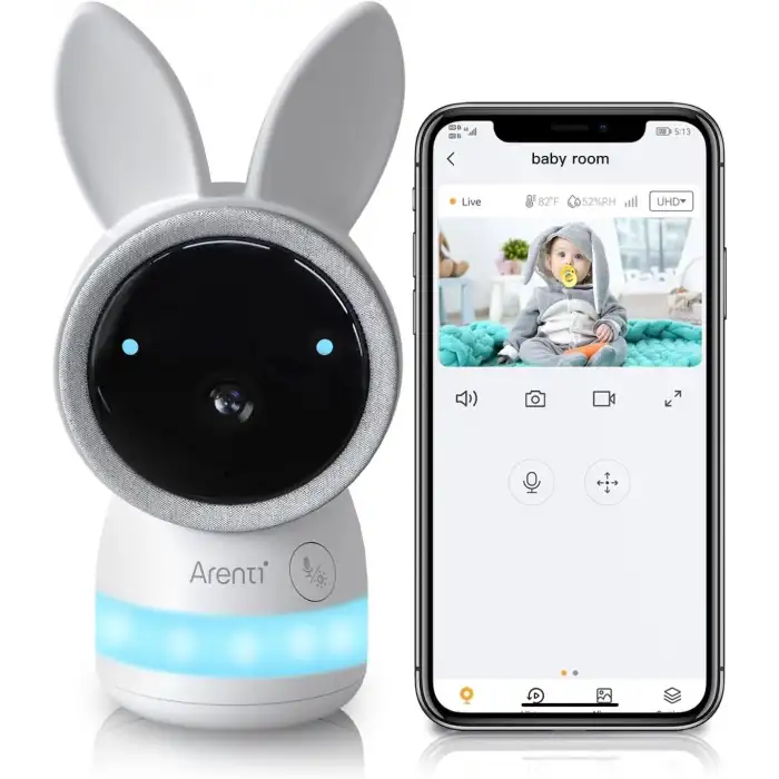 ARENTI WiFi Bebek Video Monitörü, Gece Görüşlü - Eklenti Kamera