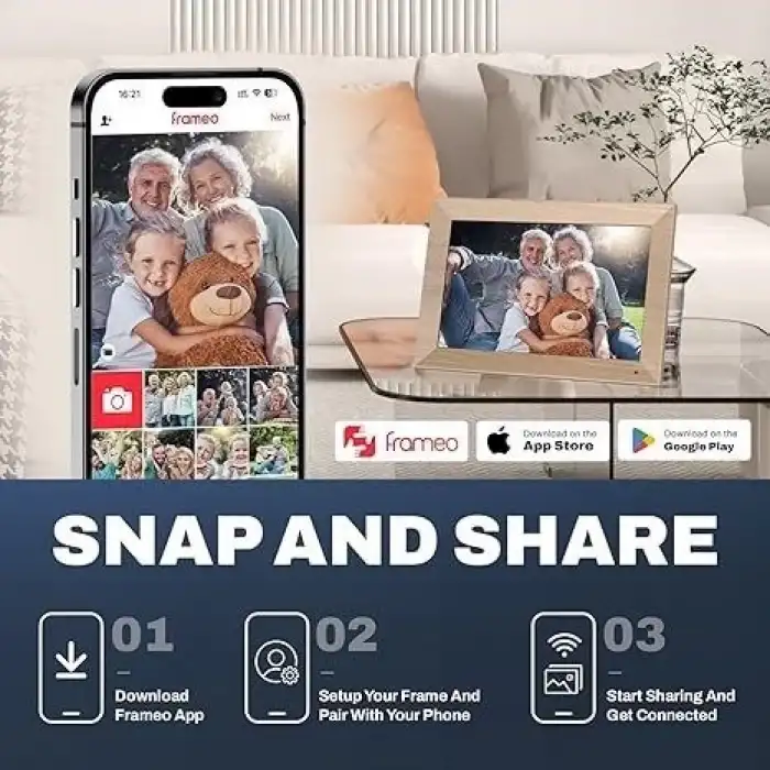 Arktronic 10.1 Inc 32GB Dijital Fotoğraf Çerçevesi 1920x1080 IPS -Ahşap Desen