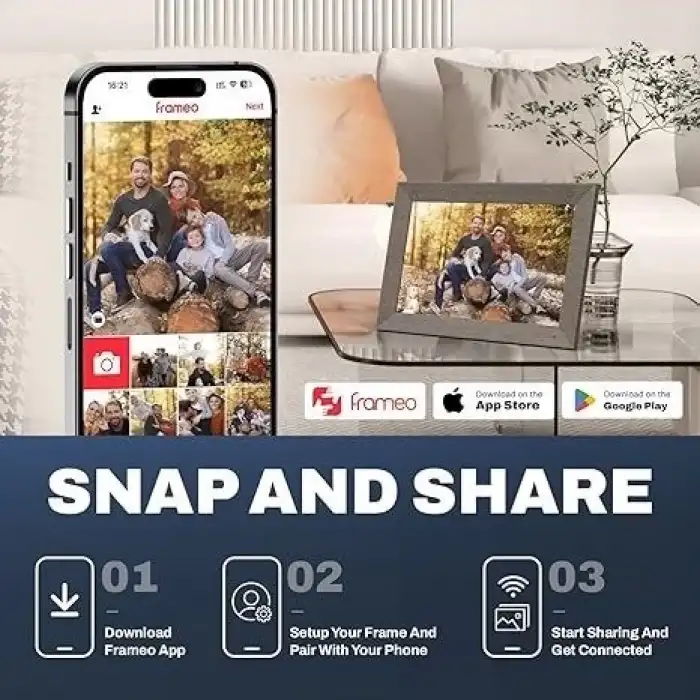 Arktronic 10.1 Inc WiFi Fotoğraf Çerçevesi 32 GB, 1280x800 IPS -Kahverengi