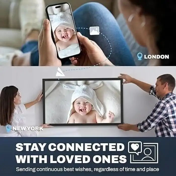 Arktronic Bluetooth Hoparlörlü  WiFi Fotoğraf Çerçevesi 32 Inc 1080p - Siyah