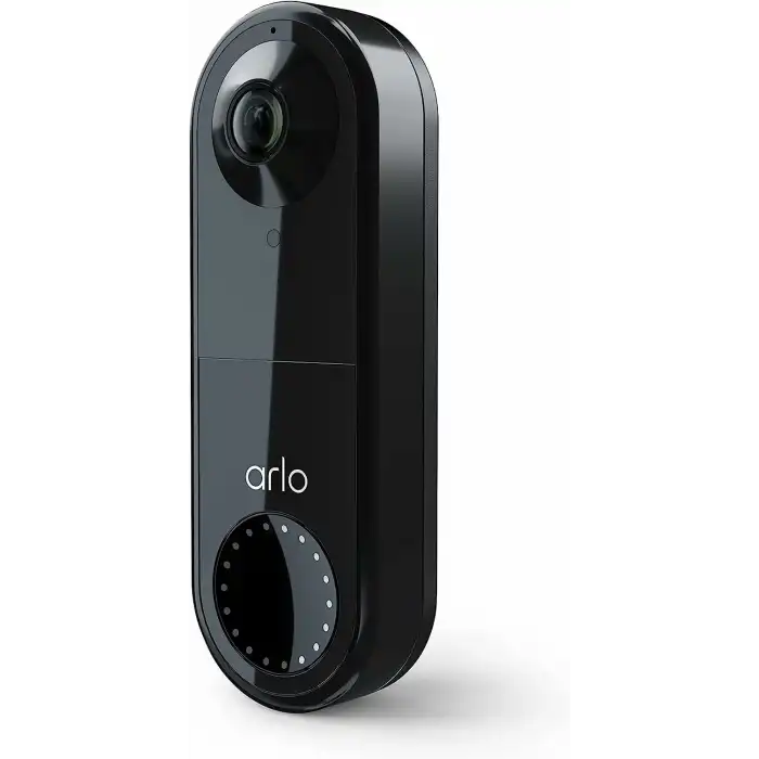 Arlo Essential Kablolu Görüntülü Kapı Zili - HD 180 Görüş, Siyah