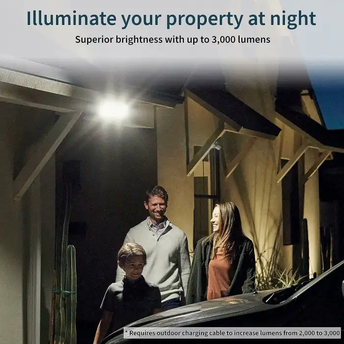 Arlo Pro 3 Floodlight Kamera - Kablosuz Güvenlik, 2K ve HDR, Siyah