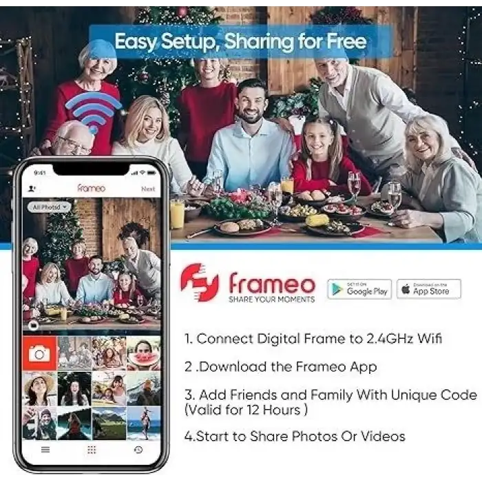Arzopa Dijital Fotoğraf Çerçevesi 15.6 Inc Wifi 1920x1080 32GB