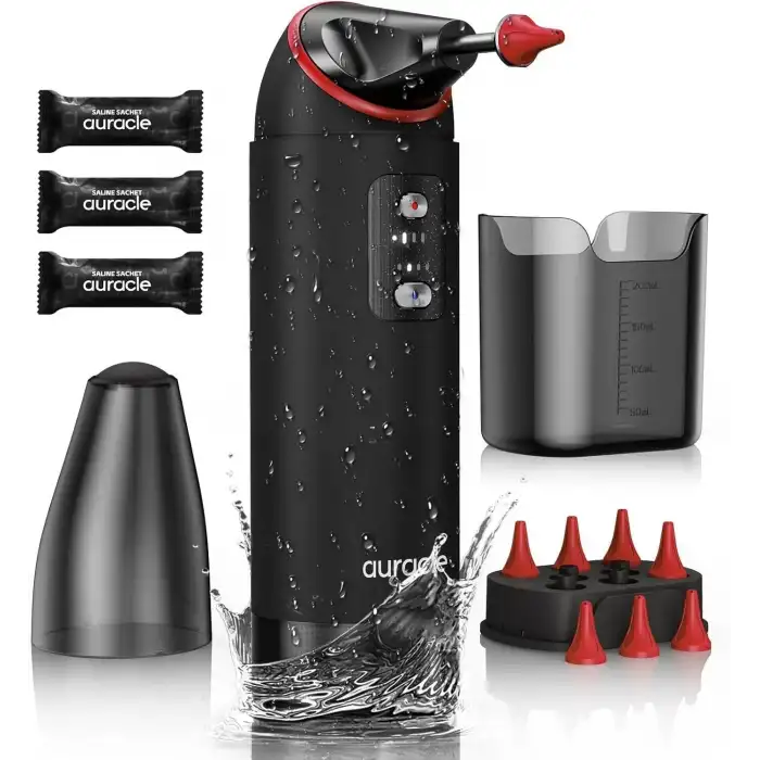 Auracle Kulak Kiri Temizleme - 4 Su Basınç Modu Kulak Temizleyici - Kırmızı