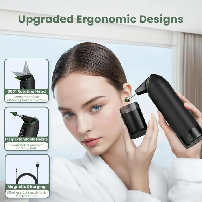 Auracle Kulak Kiri Temizleme - 4 Su Basınç Modu Kulak Temizleyici - Yeşil