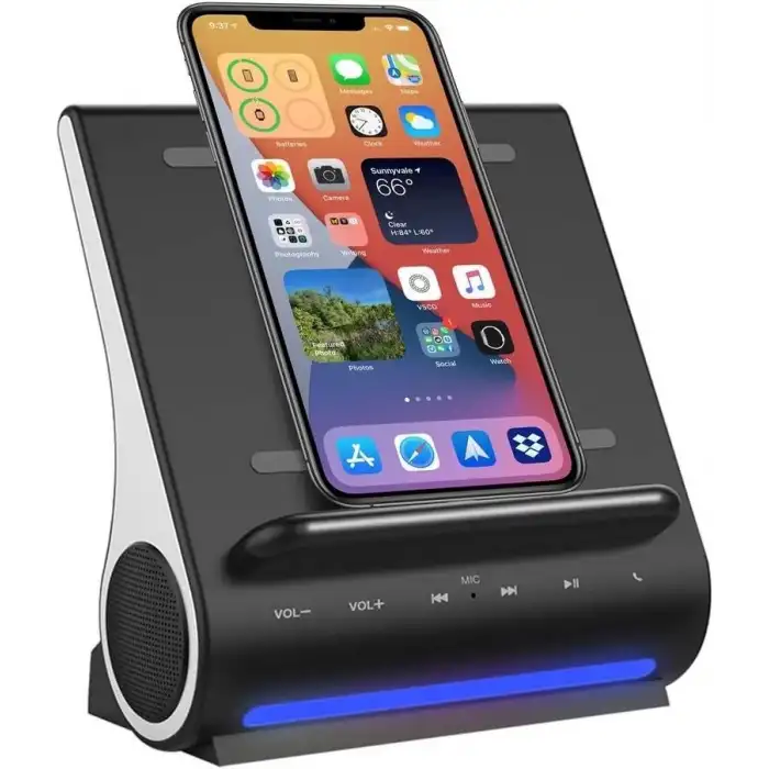 Azpen Hızlı Şarjlı Kablosuz Şarj Cihazı, Bluetooth Premium Hoparlörler