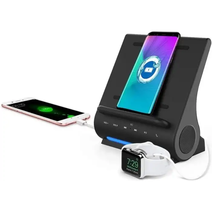 Azpen Hızlı Şarjlı Kablosuz Şarj Cihazı, Bluetooth Premium Hoparlörler