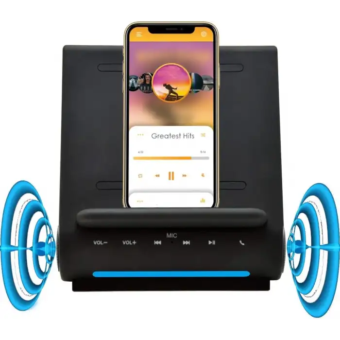 Azpen Hızlı Şarjlı Kablosuz Şarj Cihazı, Bluetooth Premium Hoparlörler