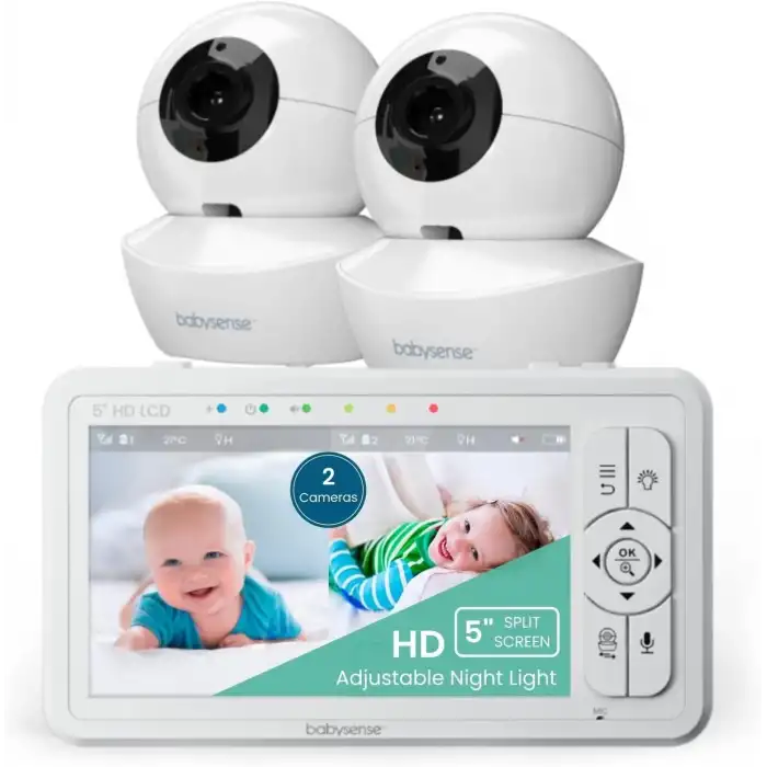Babysense 5 Inc HD Bölünmüş Ekranlı Bebek Monitörü, 2 Kamera ve Ses Özellikli