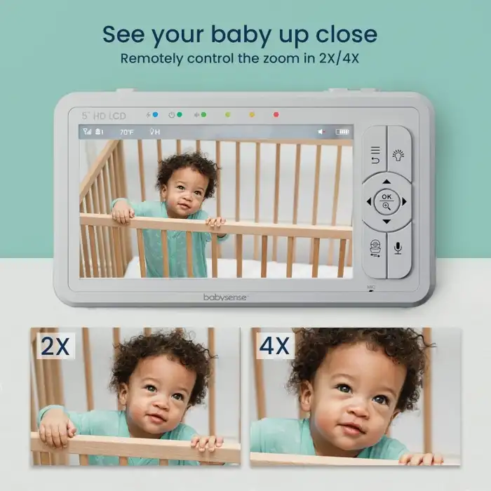 Babysense 5 Inc HD Bölünmüş Ekranlı Bebek Monitörü, 2 Kamera ve Ses Özellikli