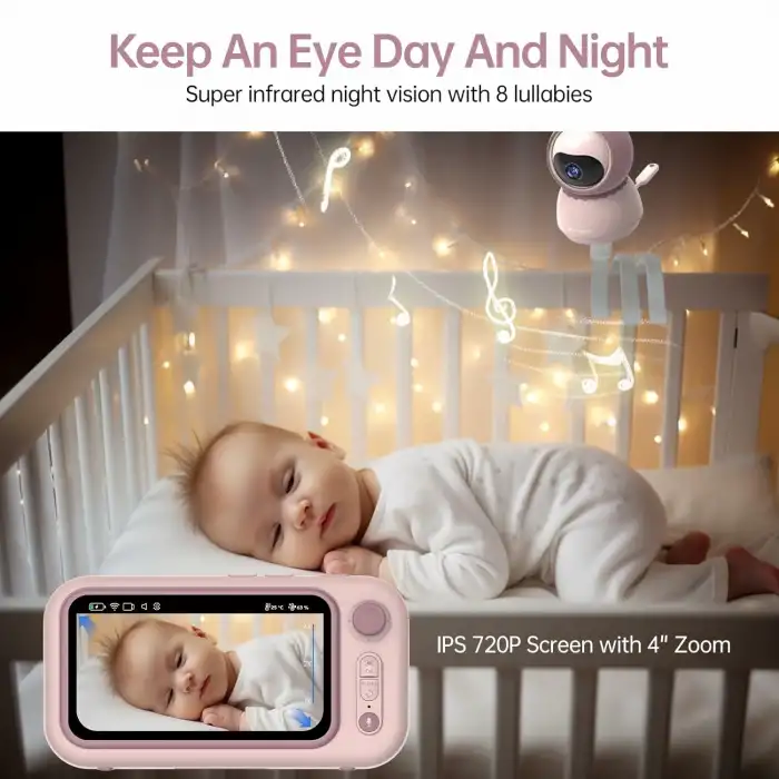 Babytone Kameralı ve Sesli, Döngü Kayıt ve Video Bebek Monitörü