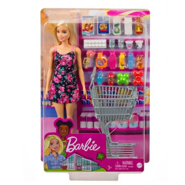 Barbie Aksesuarlı Süpermarket Alışveriş Bebek Oyun Seti