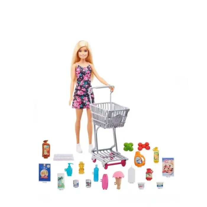 Barbie Aksesuarlı Süpermarket Alışveriş Bebek Oyun Seti