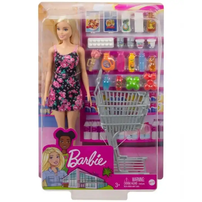 Barbie Aksesuarlı Süpermarket Alışveriş Bebek Oyun Seti