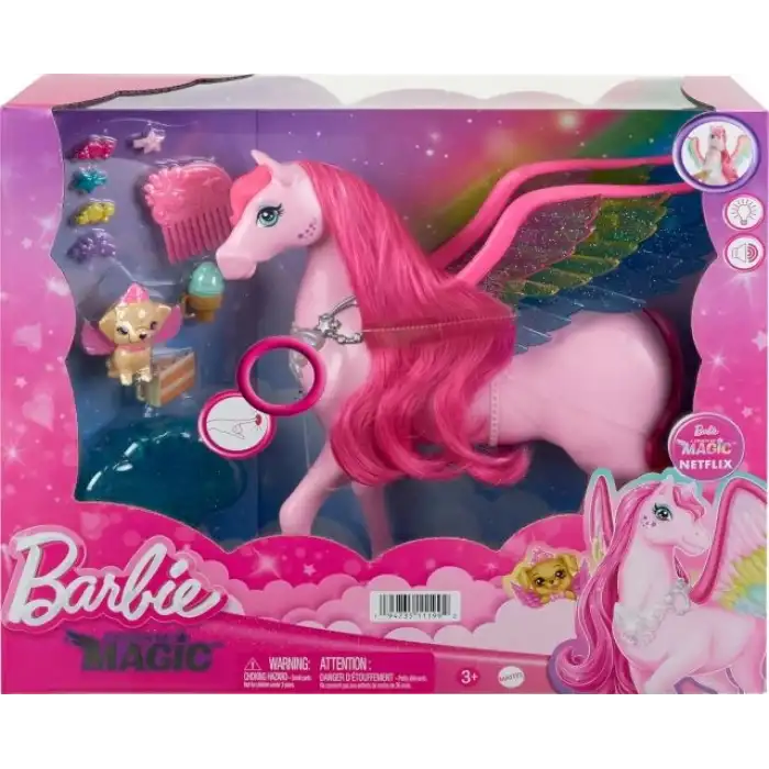 Barbie Bebek Pegasus Pembe Kanatlı At Oyuncak