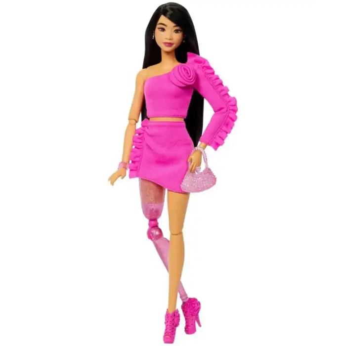 Barbie Deluxe Stil Pembe Barbiecore Oyuncak Bebek Üst ve Etek Seti