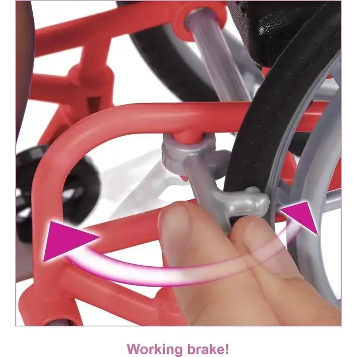 Barbie Fashionistas Tekerlekli Sandalye ve Kıvırcık Esmer Saçlı Bebek