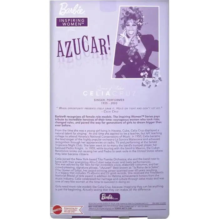 Barbie İlham Veren Kadın Bebek Salsa Kraliçesi Celia Cruz