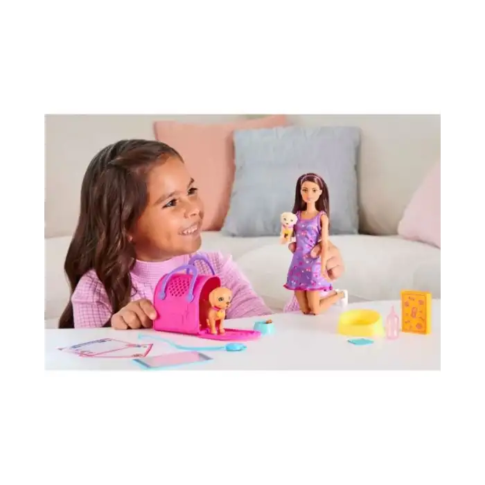Barbie Oyuncak Bebek Yavru Köpek Sahiplenme Oyun Seti