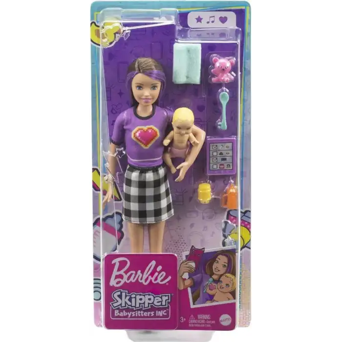 Barbie Skipper Bebek Bakıcıları Bebek ve Aksesuar Seti