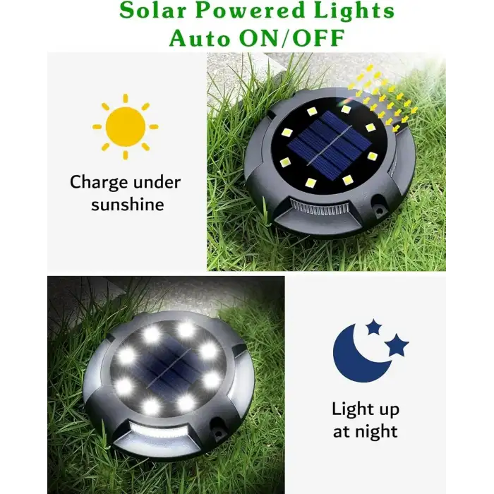 Biling Güneş Enerjili Dış Mekan Yürüyüş Yolu Işıkları - 12 Adet