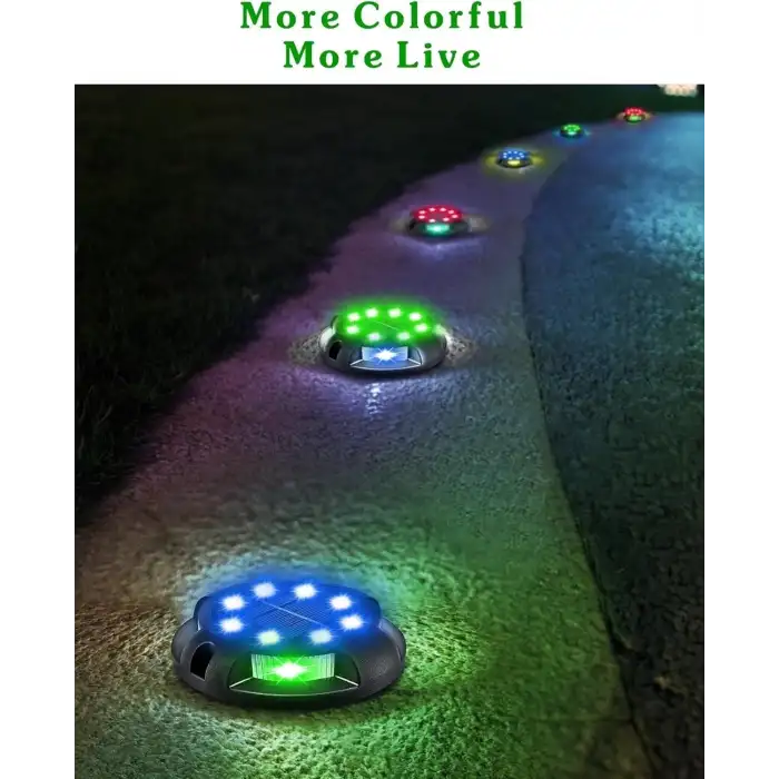 Biling Güneş Enerjili Dış Mekan Yürüyüş Yolu Işıkları - Çok Renkli, 8 Adet