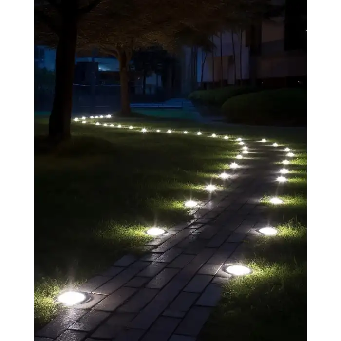 Biling Güneş Enerjili Yol Işıkları 12 LED Su Geçirmez - Beyaz - 12 Adet