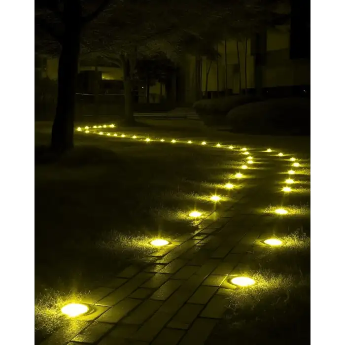 Biling Güneş Enerjili Yol Işıkları 12 LED Su Geçirmez - Sıcak Beyaz - 8 Adet