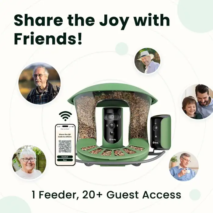 Birdfy 2 Akıllı Kuş Yemliği, Kamera, AI ile Kuş Türlerini Tanımlama 2 Kamera