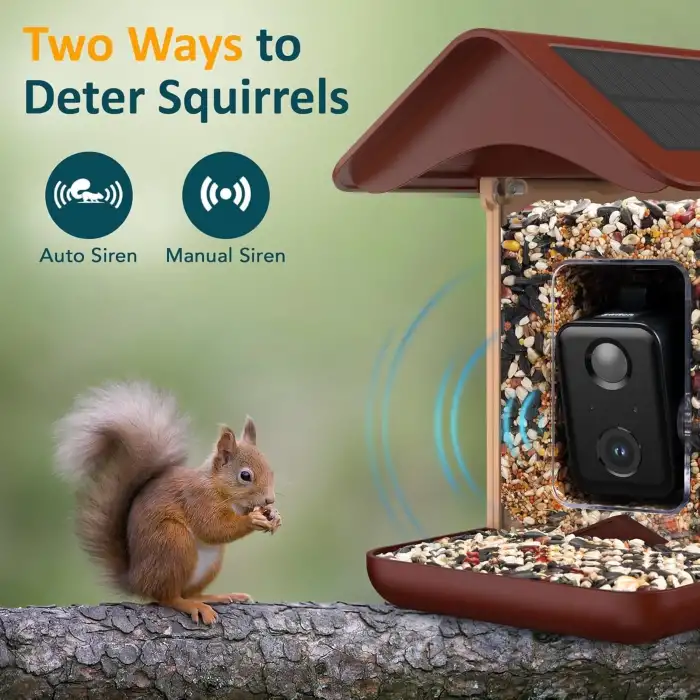 BirdLegend BL01 Kameralı Kuş Yemliği Güneş Enerjili - Kırmızı