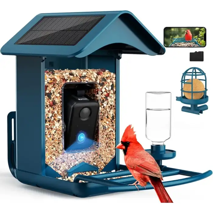 BirdLegend BL01 Kameralı Kuş Yemliği Güneş Enerjili - Mavi
