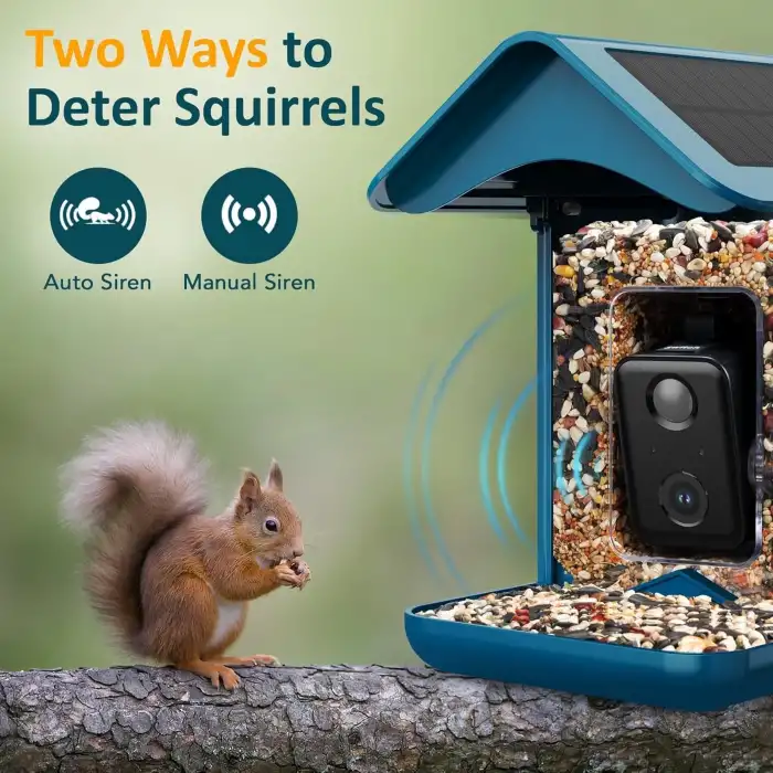 BirdLegend BL01 Kameralı Kuş Yemliği Güneş Enerjili - Mavi