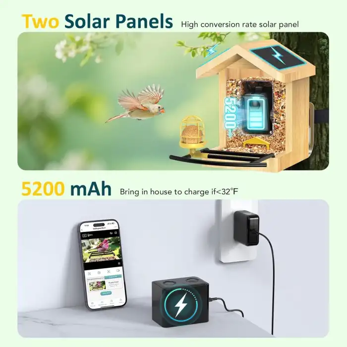 BirdLegend BL02 Akıllı Kuş Yemliği, Kamera, Yapay Zeka, 64 GB Kart, 1080P HD