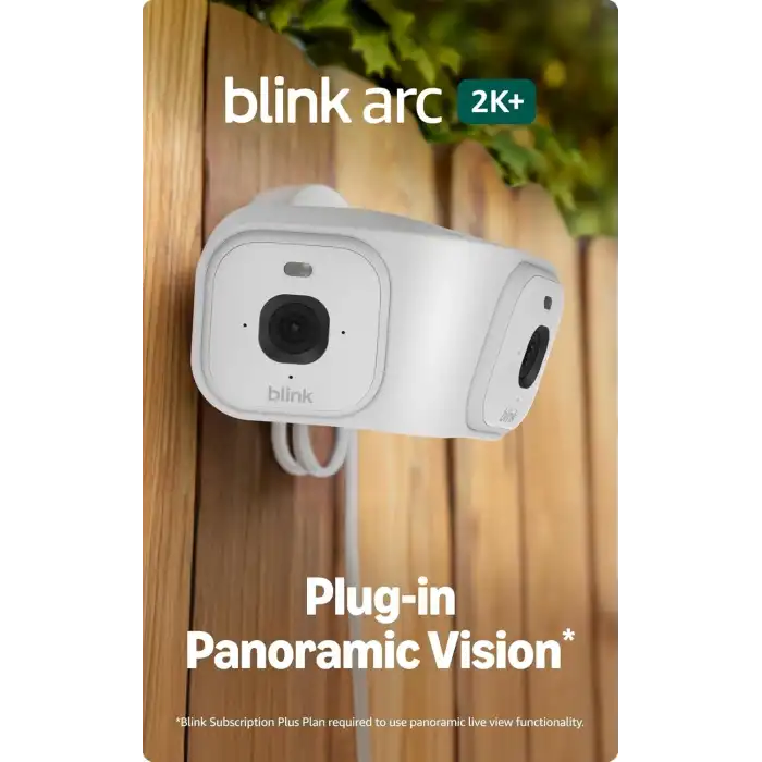 Blink Arc - Eklenti Panoramik Görüş 180 Derece Kapsama Alanı, 2K Çözünürlüklü, Beyaz