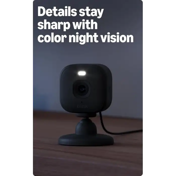 Blink Mini 2K+ (Yeni Model) - 2K Çözünürlük, Renkli Gece Görüşü 2 Kamera - Siyah