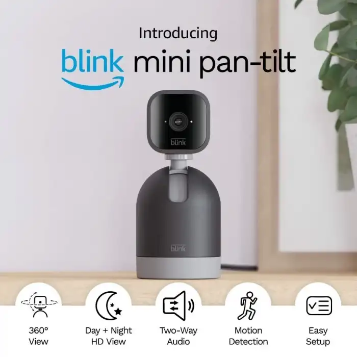 Blink Mini Pan-Tilt Kamera - Dönen İç Mekan Kamerası, Siyah