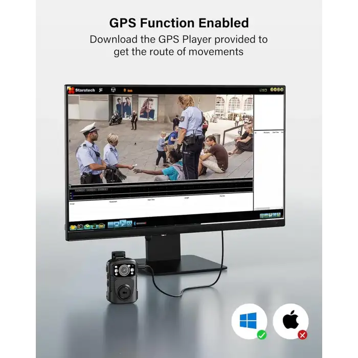 Boblov B4K5 256GB 4K Vücut Kamerası, 3400mAh IP68 Su Geçirmez GPS