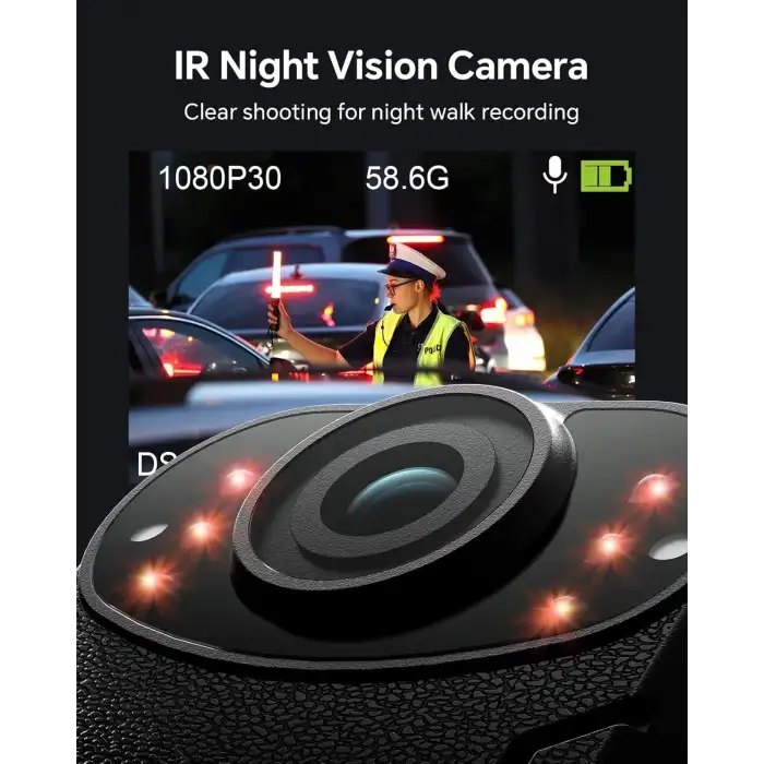 Boblov KJ21 - 1296P Vücut Giyilebilir Kamera - 256GBa Kadar Bellek Genişletme