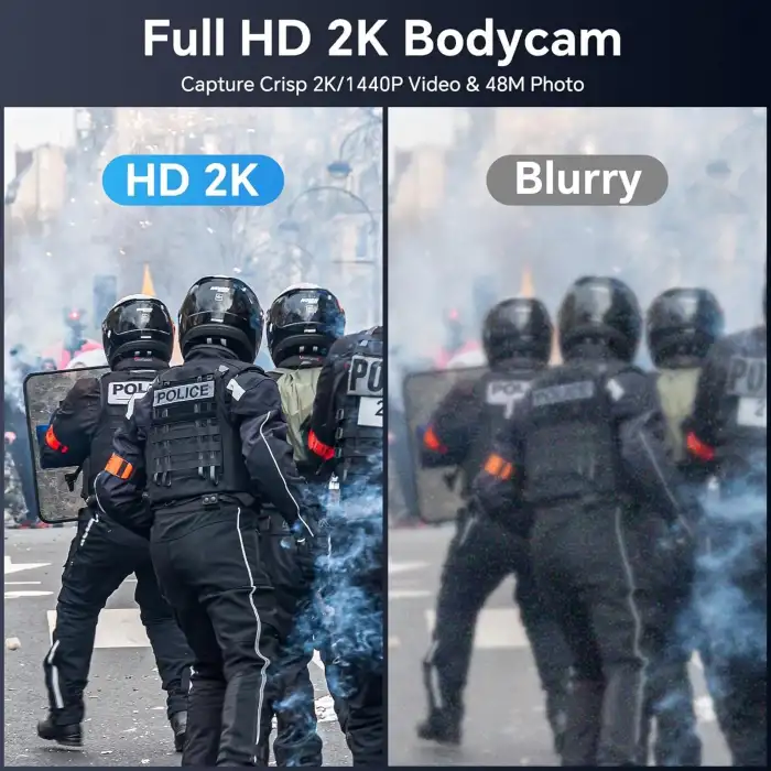 Boblov M5 2K 256GB Polis Vücut Kamerası, GPS Etkin ve 1440P