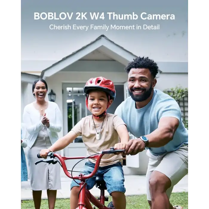 Boblov W4 2K Mini Vücut Kamerası, 360° Dönebilen Klipsli 128 GB Kamera - Beyaz
