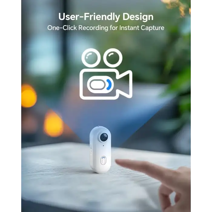 Boblov W4 2K Mini Vücut Kamerası, 360° Dönebilen Klipsli 128 GB Kamera - Beyaz
