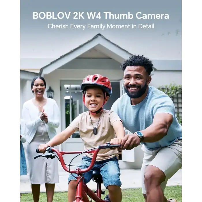 Boblov W4 2K Mini Vücut Kamerası, 360° Dönebilen Klipsli 128 GB Kamera - Siyah