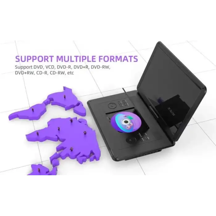 BOIFUN Taşınabilir DVD Oynatıcı 15.6 Geniş HD Ekran