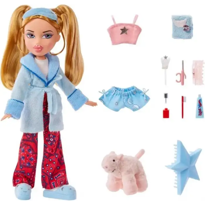 Bratz Pijama Partisi Cloe Moda Bebeği ve 2 Takım Pijama